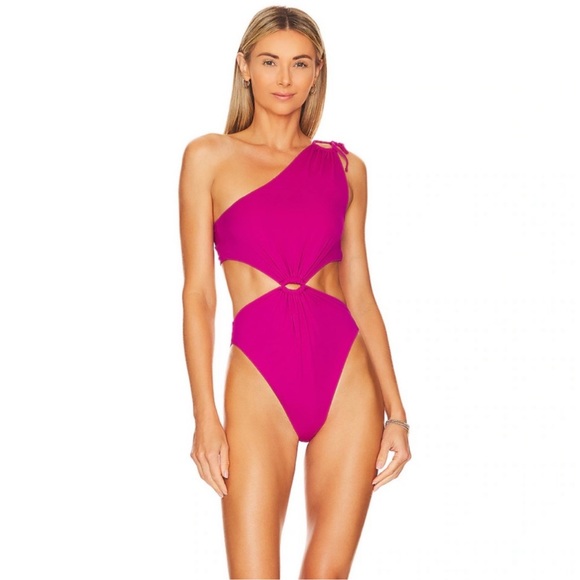 Agua Bendita Bloom Suki Solid One Piece Swimsuit Size L - Picture 3 of 15